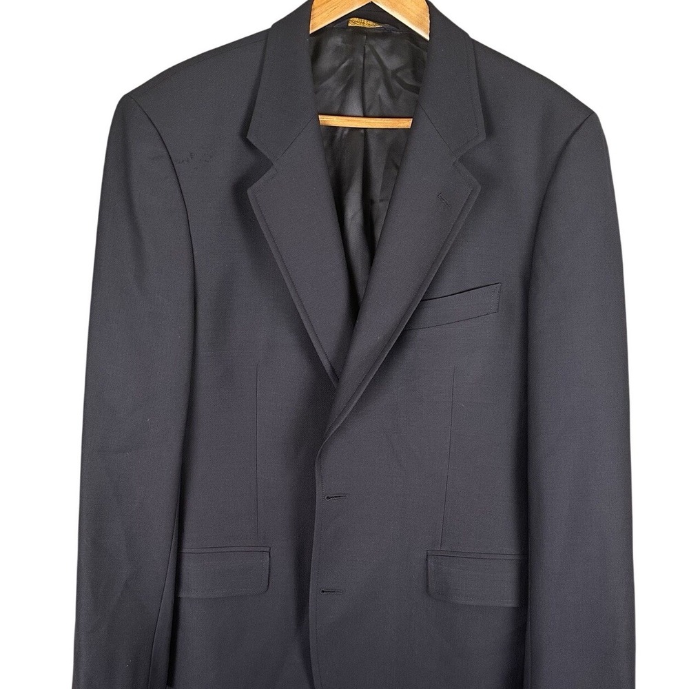 Brooks Brothers Mens Blue Wool Blend Blazer Gold Crest Buttons 41R Sport Coat